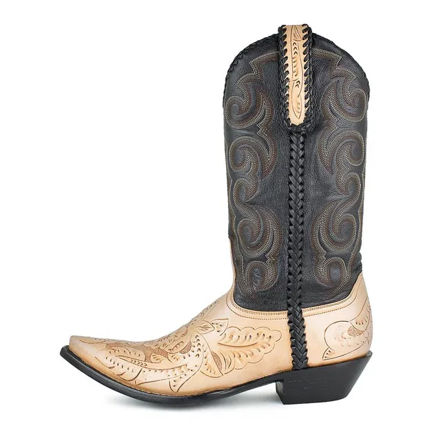 sendra-boots-tucson-sillero-natural-negro-cowboy-boots-limited-edition image 1