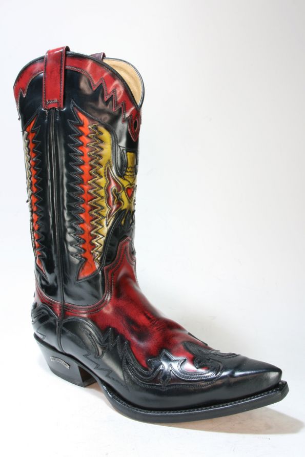sendra-boots-3840-cuervo-flora-cowboystiefel-rot-schwarz-gelb-gr-e-43 image 1
