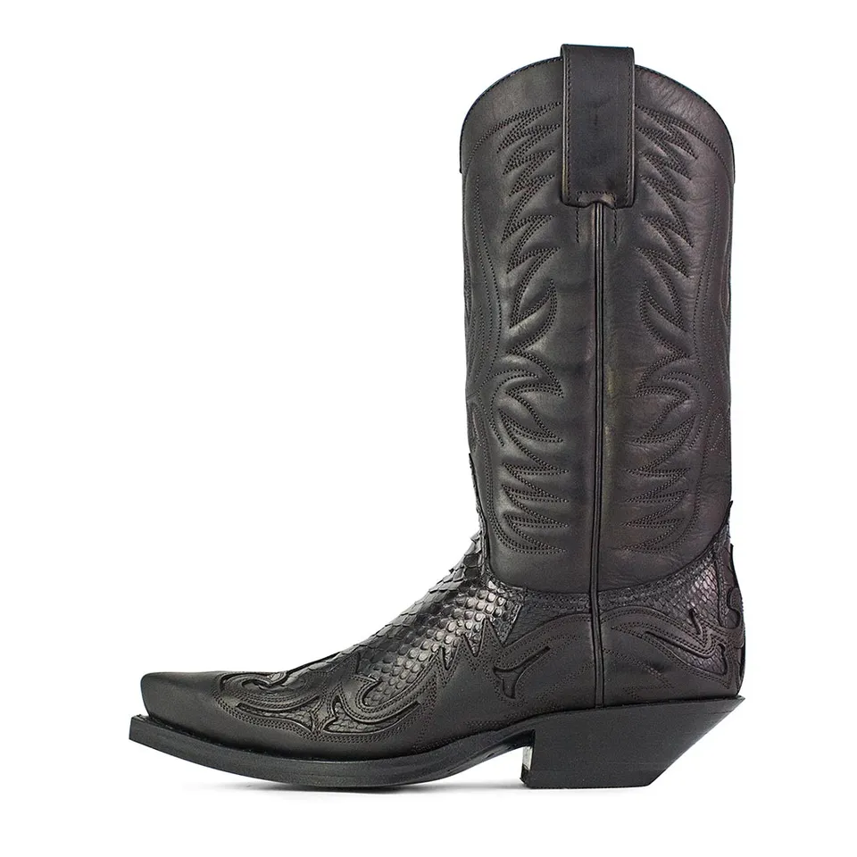 sendra-boots-s0014-3241-python-negro-hohe-damen-cowboy-boots-aus-pythonleder image 1
