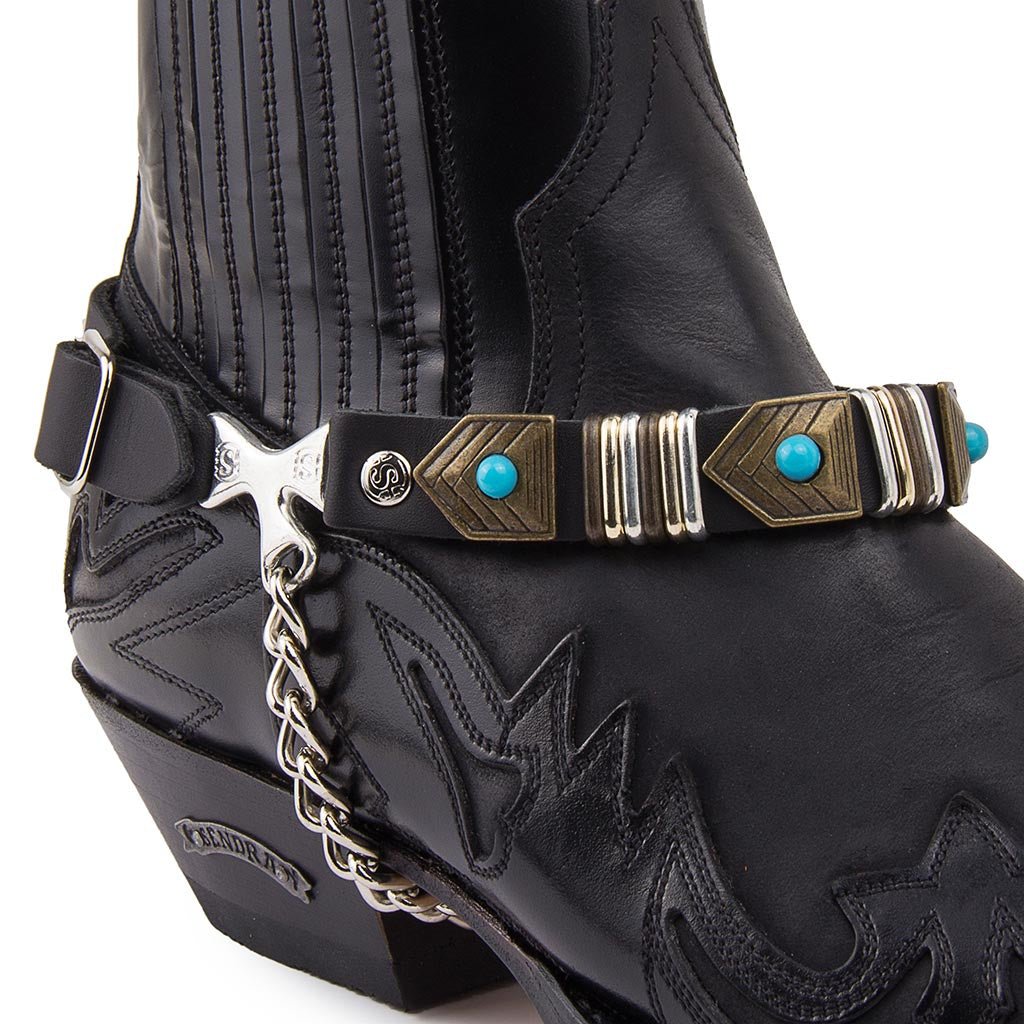 sendra-boots-arnes-50-negro-leder-boot-harness-schwarz-mit-metallnieten image 3