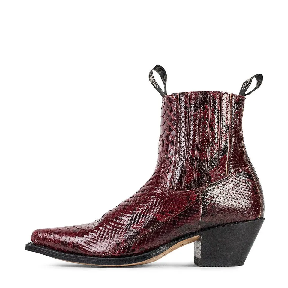 sendra-boots-4375-pico-piton-barriga-vino-exotic-boots-pythonleder-weinrot image 1