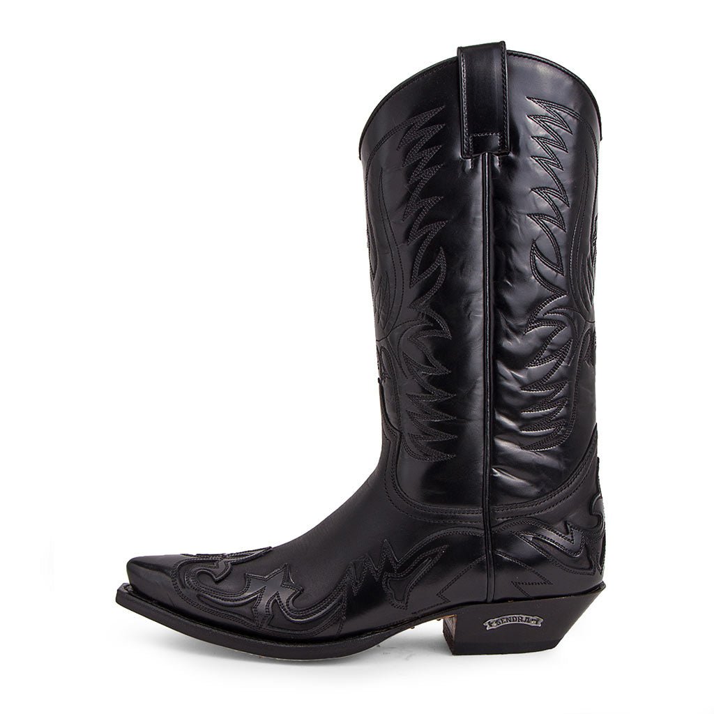 sendra-boots-3241-cuervo-western-stiefel-schwarz-glanz-matt image 1