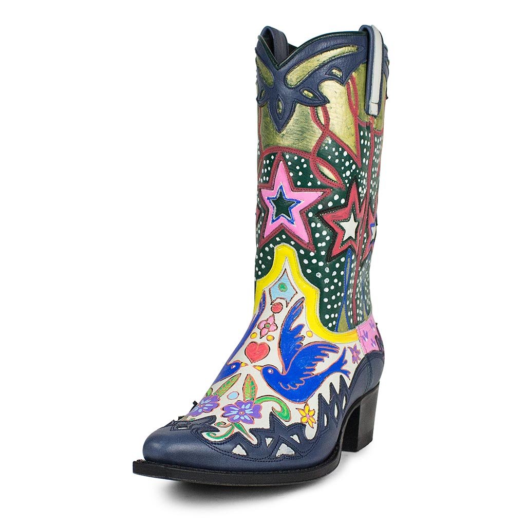 sendra-boots-wakamole-bird-handbemalte-cowboy-stiefel-vogelmotiv image 2