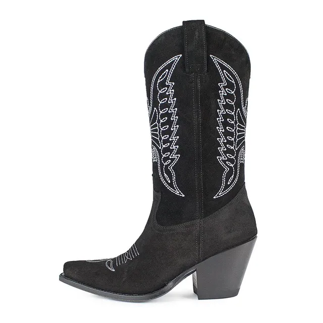sendra-boots-16800-lula-serraje-negro-damen-cowboystiefel-schwarz-8-cm image 1
