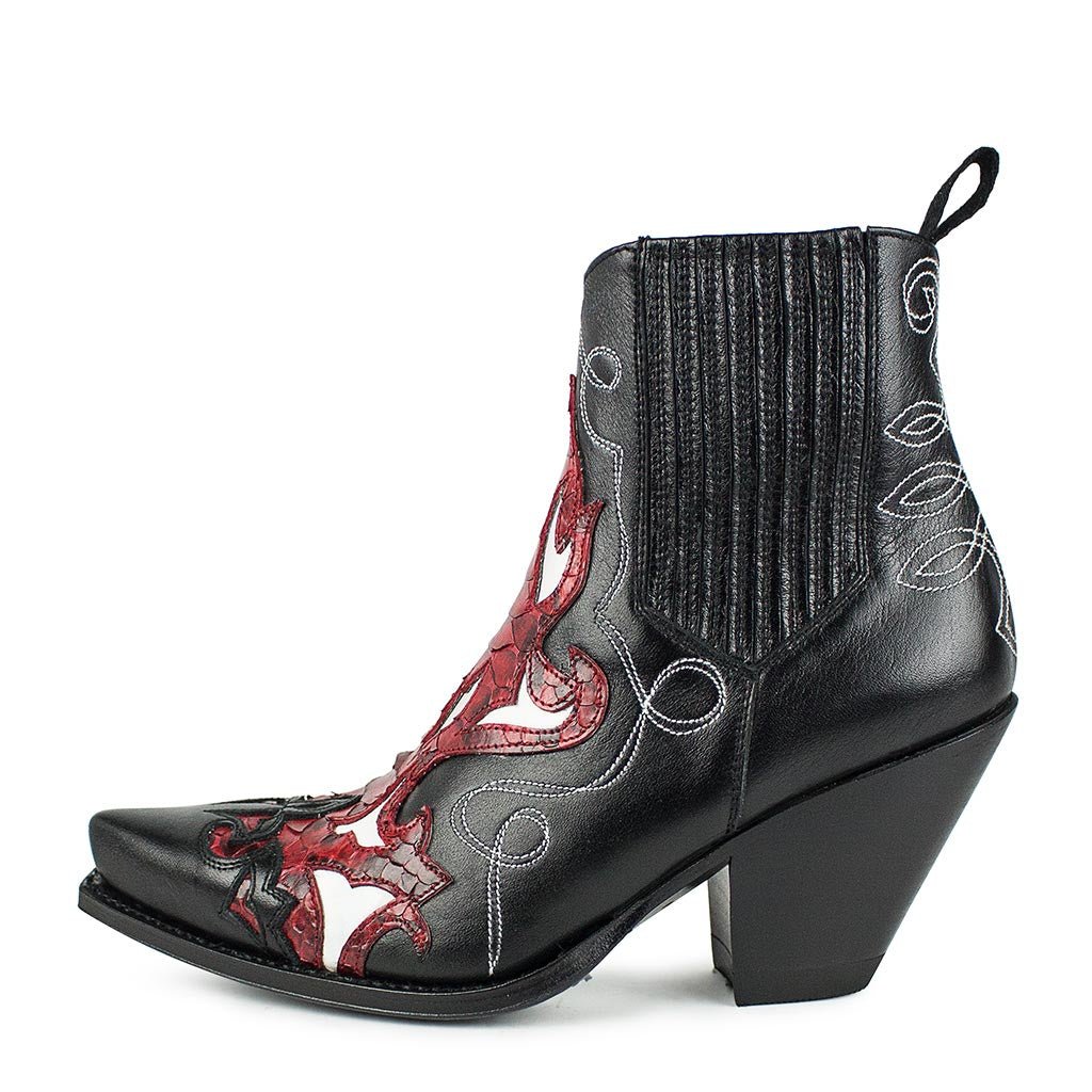 sendra-boots-16409-gorca-negro-damen-cowboy-bot-n-aus-leder-mit-rotem-python image 1
