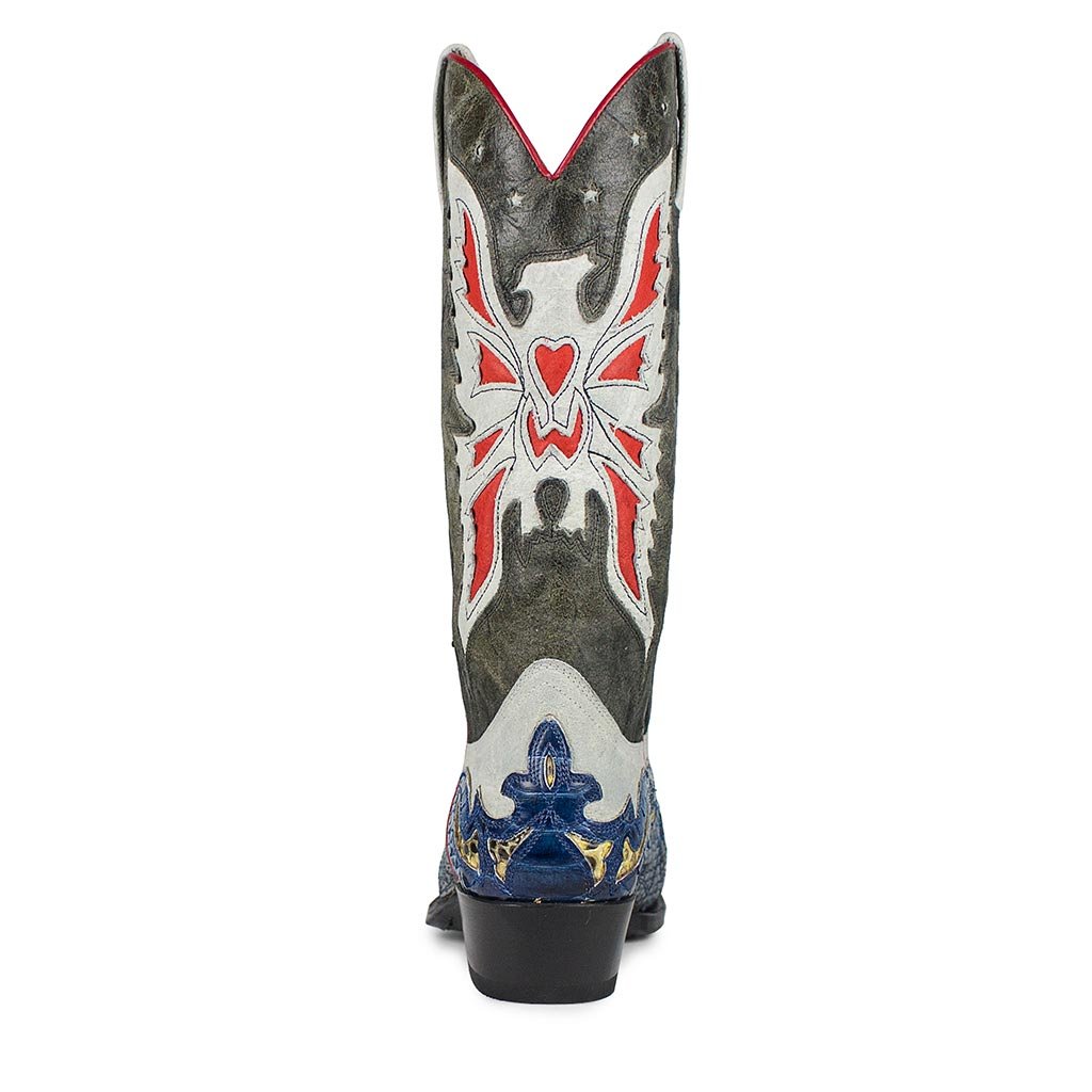 sendra-boots-17607p-cuervo-barbados-westernstiefel-wei-schwarz-mit-adlerstickere image 4