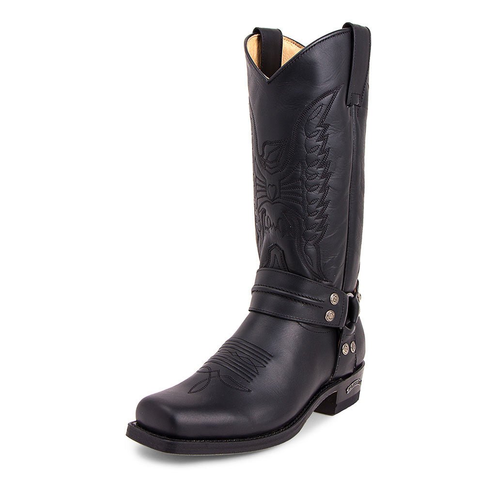sendra-boots-2621-pete-pull-oil-biker-cowboystiefel-schwarz image 2