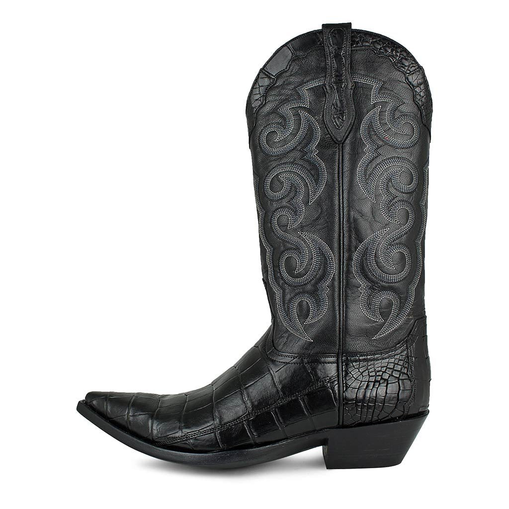 sendra-boots-texas-cocodrilo-belly-negro-exotic-stiefel image 1