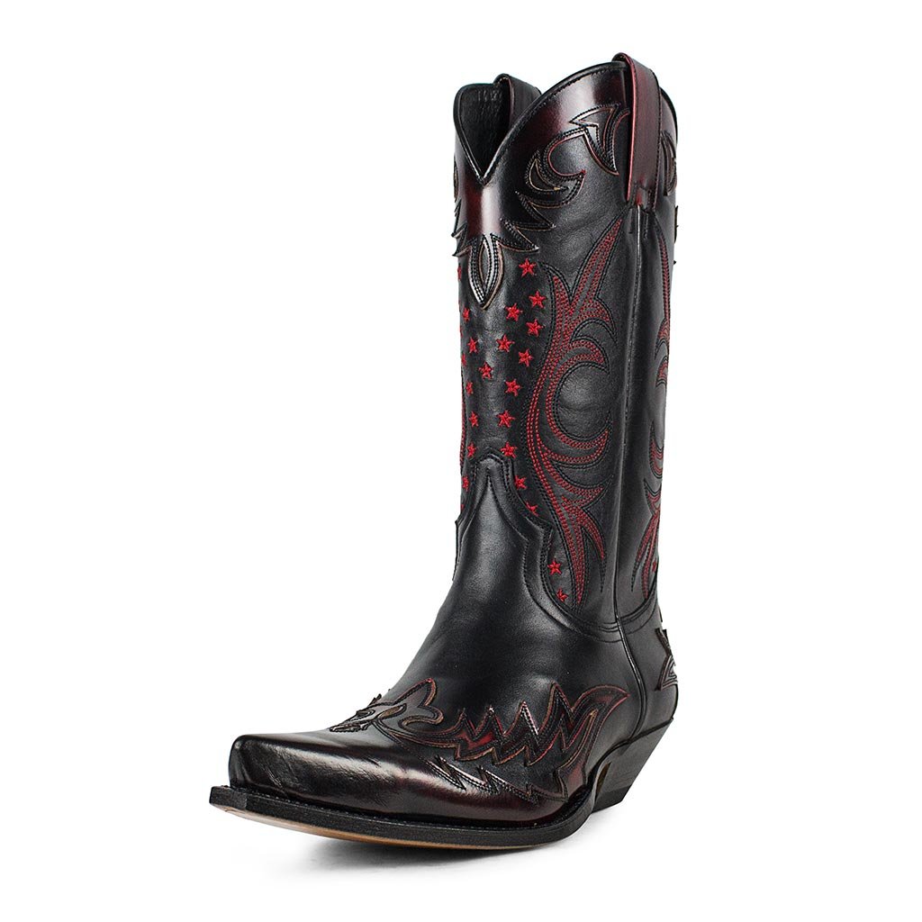 sendra-boots-s0129-9768-cuervo-cowboystiefel-damen-rot-schwarz image 2