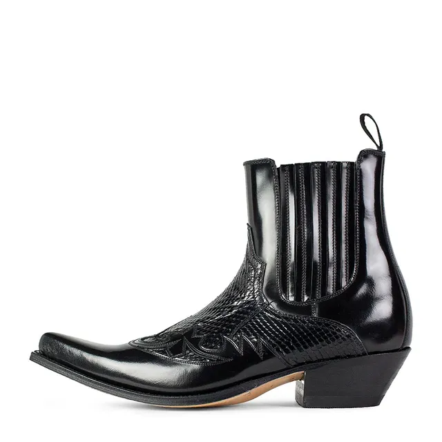 sendra-boots-9396p-javi-piton-negro-exotic-cowboystiefel-herren image 1