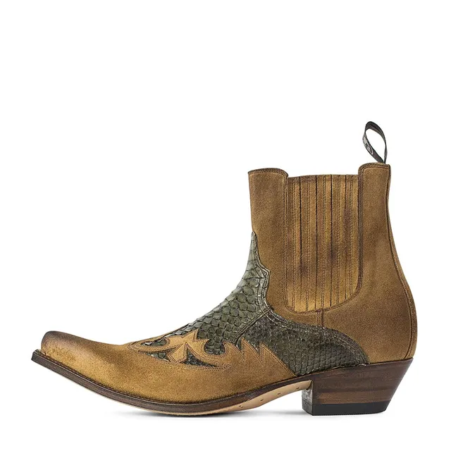 sendra-boots-9396p-javi-herren-cowboy-stiefel-piton-khaki-matt-braun image 1