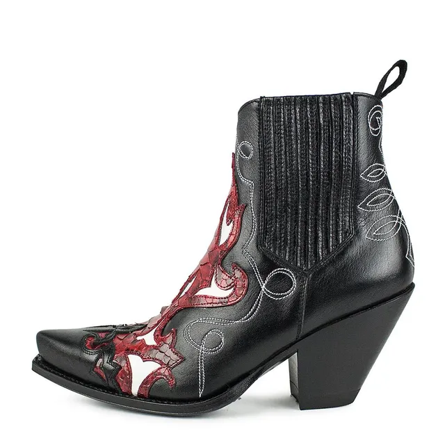sendra-boots-16409-gorca-negro-damen-cowboy-bot-n-aus-leder-mit-rotem-python image 1