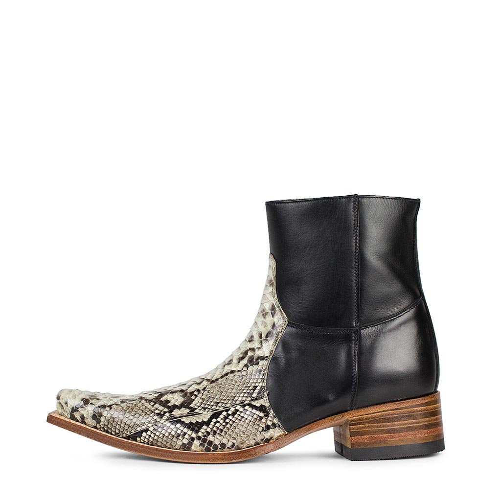 sendra-boots-5701p-piton-barriga-natural-nappa-schwarz-exotic-stiefelette image 1
