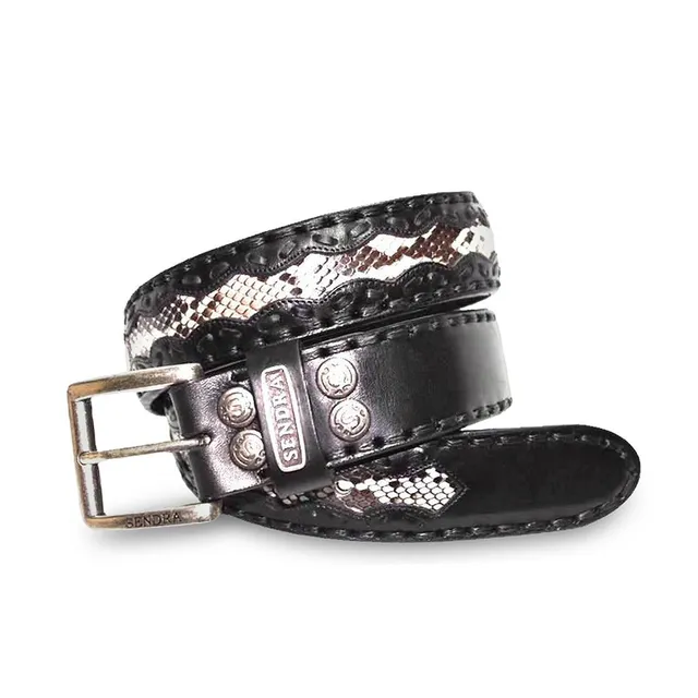 sendra-boots-8347-lederg-rtel-negro-piton-natural-4-cm image 1