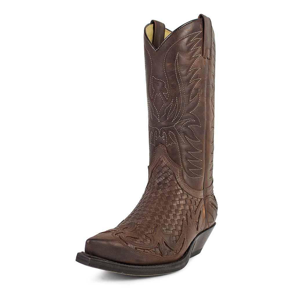 sendra-boots-s0049-3241-cuervo-marron-trenzado-cowboystiefel-damen image 2