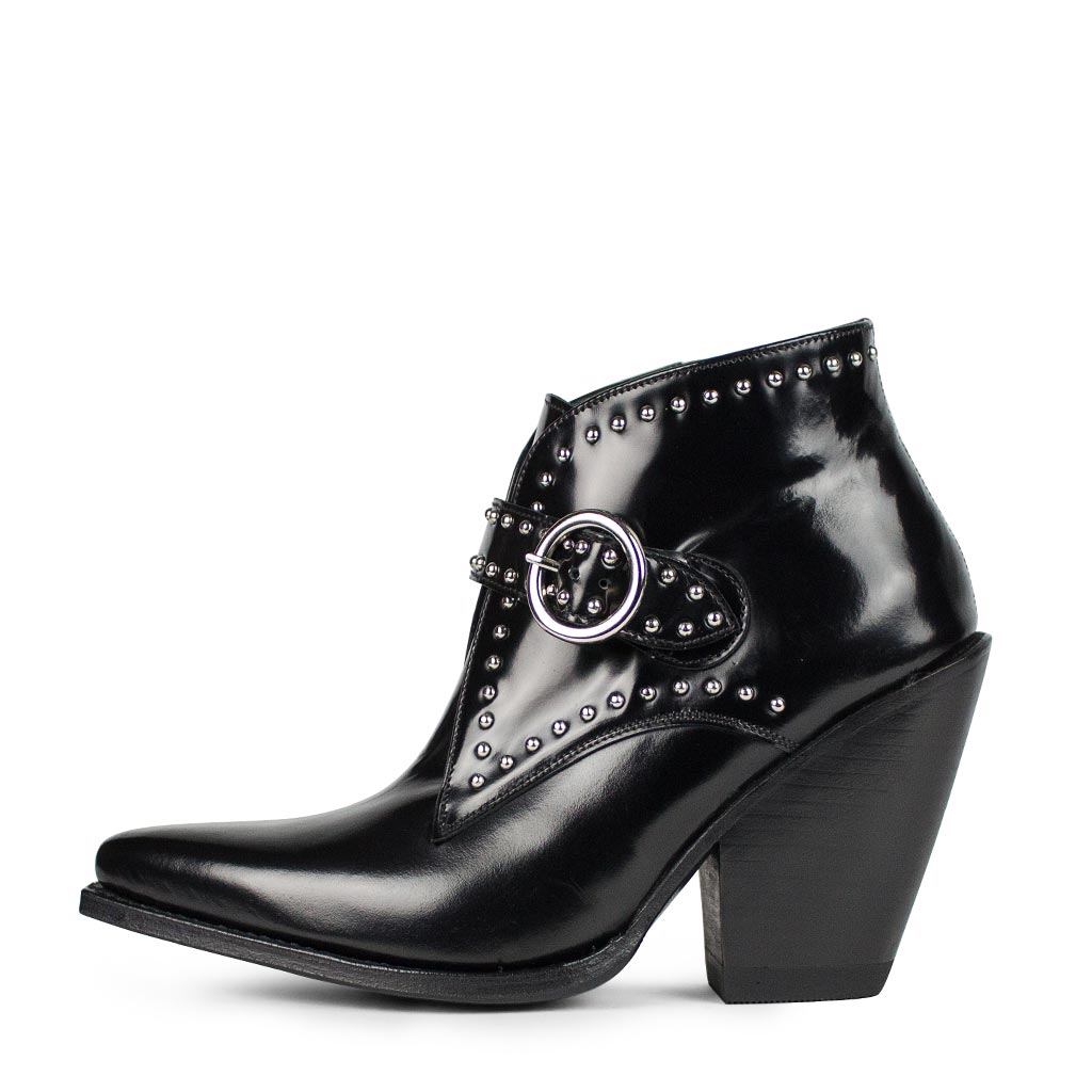 sendra-boots-17478-montecarlo-antic-negro-damen-stiefelette-schwarz-nieten image 1