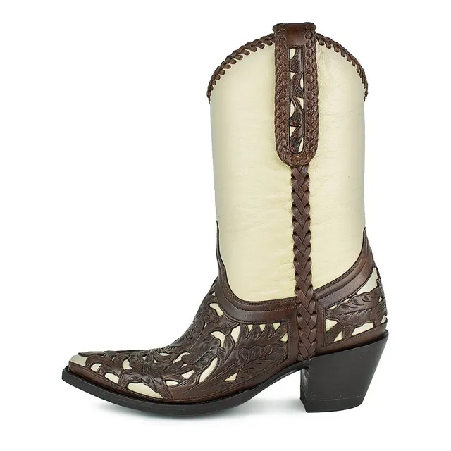 sendra-boots-wyomin-sillero-hueso-chocolate-westernstiefel image 1