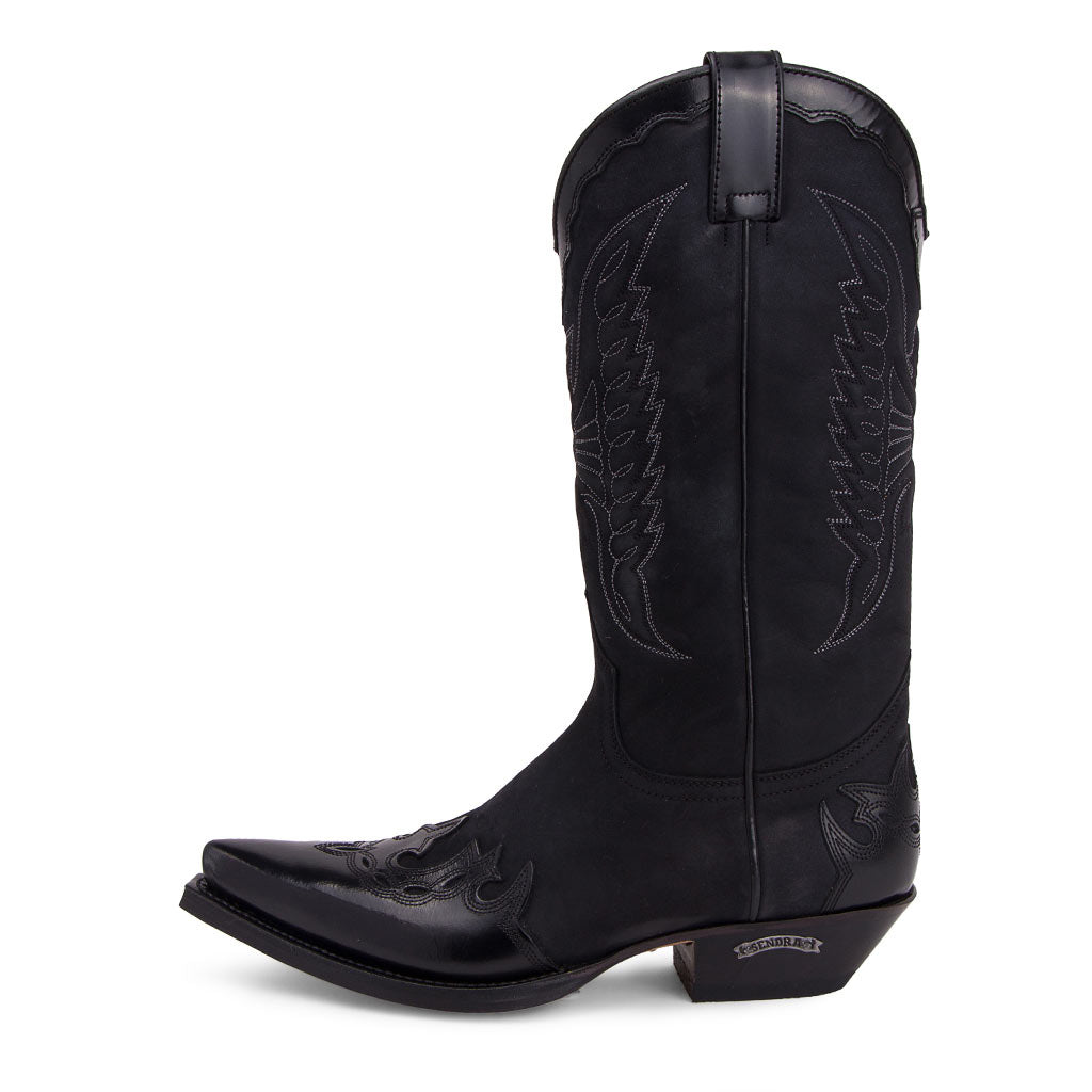 sendra-boots-2560-cuervo-flora-negro-westernstiefel-schwarz image 1