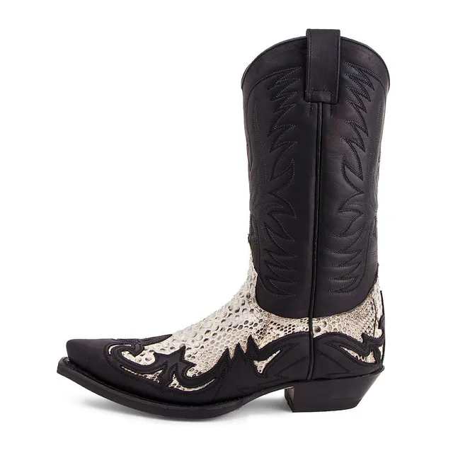 sendra-3241-cuervo-sprinter-negro-pit-n-barriga-natural-exotic-cowboystiefel image 1
