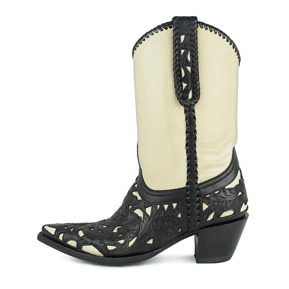 sendra-boots-wyomin-sillero-hueso-negro-cowboystiefel image 1