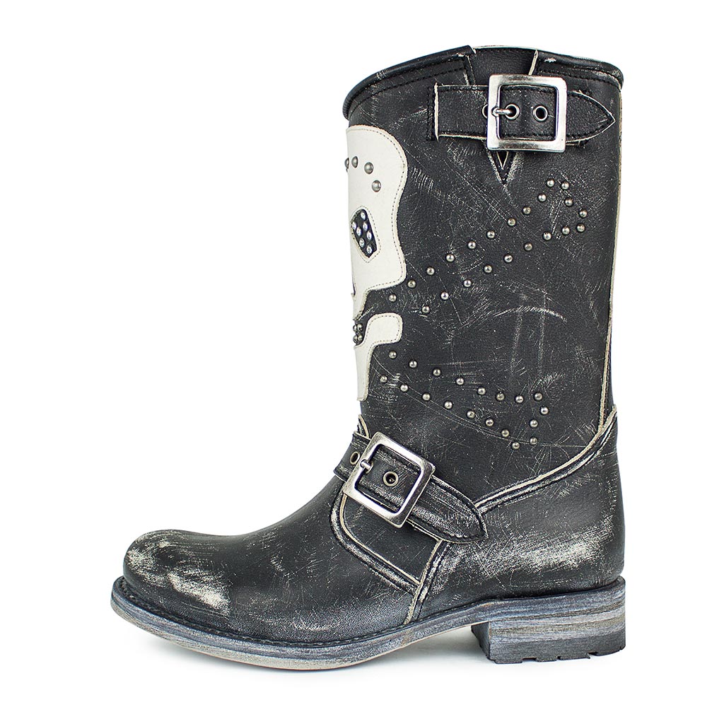 sendra-boots-10880-chiquita-biker-boot-schwarz-skull image 1