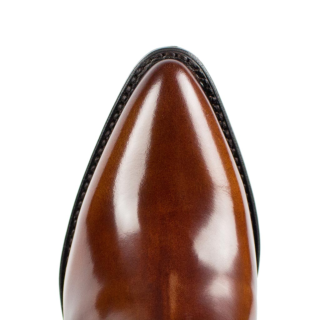 sendra-boots-12012-antic-hobar-damenstiefelette-gl-nzend-braun-mit-riemenverschl image 6