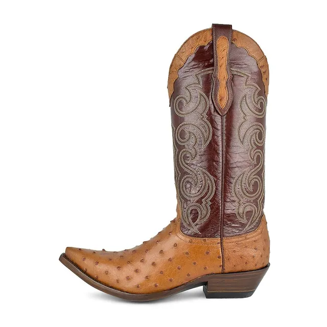 sendra-boots-texas-avestruz-cognac-exotic-cowboy-stiefel-limited-edition image 1