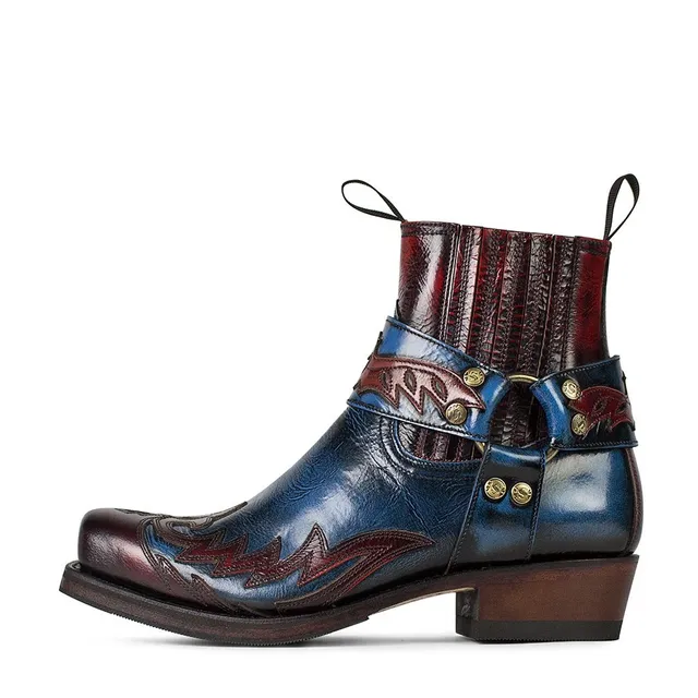 sendra-boots-13887-blues-hurricane-biker-stiefelette-blau-rot image 1