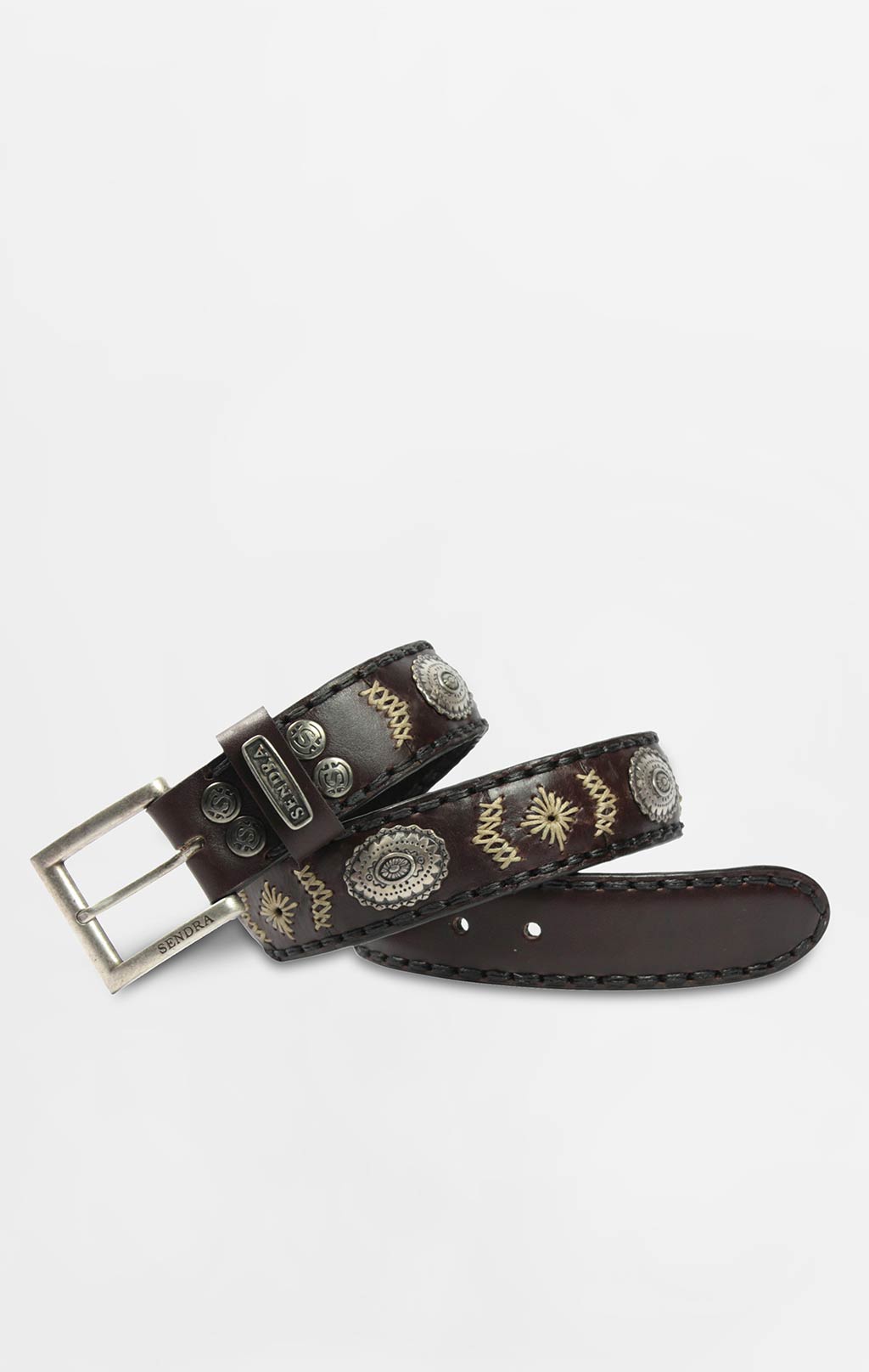 sendra-boots-8535-lederg-rtel-marron-4-cm-bestickt image 1