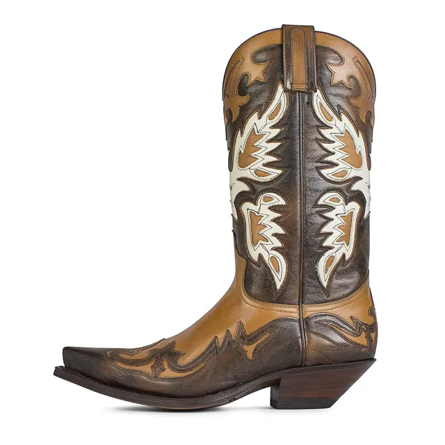 sendra-boots-3370-cuervo-box-herren-cowboy-boots-braun-wei image 1