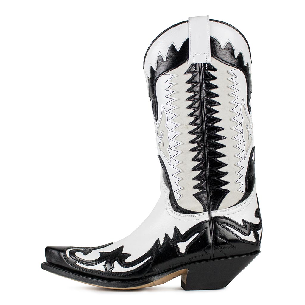 sendra-boots-3840-cuervo-cowboystiefel-laca-negro-hielo-schwarz-wei image 1