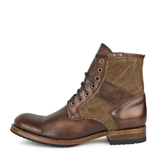 sendra-boots-11931-kaspar-schn-rboot-braun-leder-textil image 1