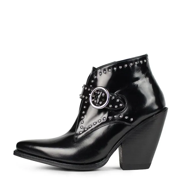 sendra-boots-17478-montecarlo-antic-negro-damen-stiefelette-schwarz-nieten image 1