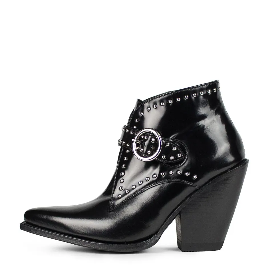 sendra-boots-17478-montecarlo-antic-negro-damen-stiefelette-schwarz-nieten image 1