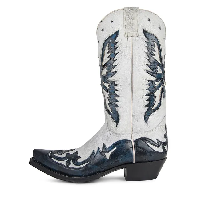 sendra-boots-6885-cuervo-barbados-blanco-borron-negro-cowboy-stiefel-herren-wei image 1