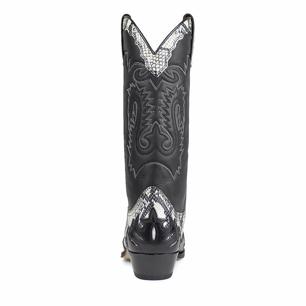 sendra-boots-2620-cuervo-picara-imit-negro-cowboystiefel-schwarz-wei image 5