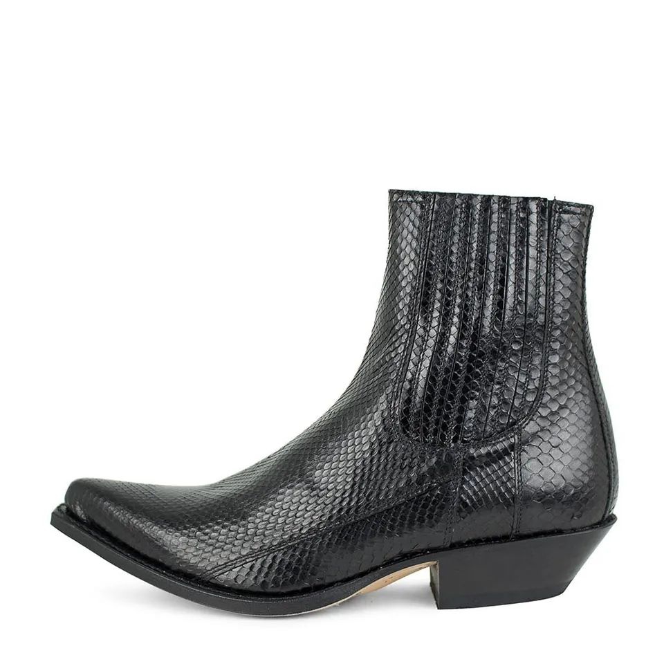 sendra-boots-1692-pico-piton-chelsea-boots-schwarz-glanz-python image 1