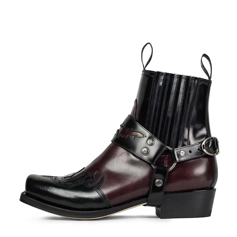 sendra-boots-7811-blues-florentic-cowboystiefel-schwarz-rot image 1