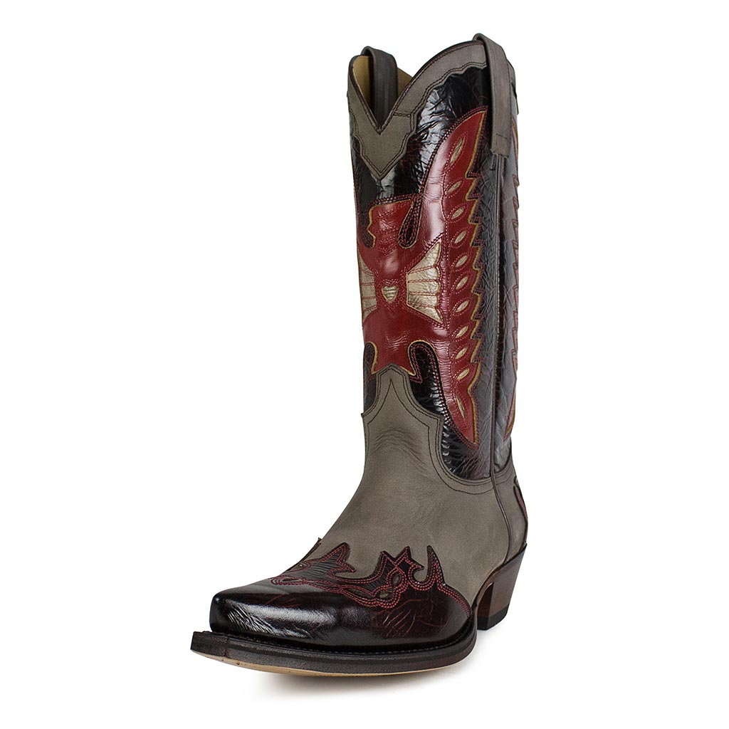 sendra-boots-18334-cuervo-herren-cowboystiefel-moka-fuchsia image 2