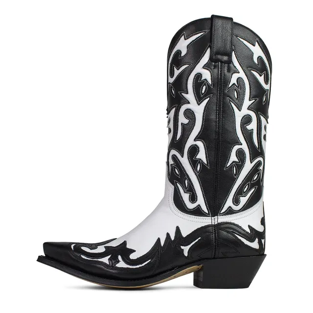 sendra-boots-18369-cowboystiefel-cuervo-gardu-a-blanco-salvaje-negro image 1