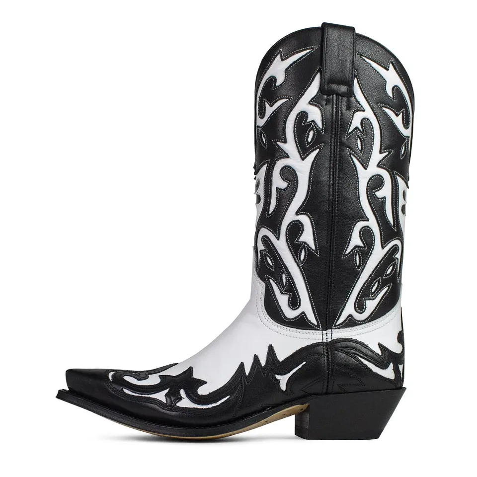 sendra-boots-18369-cowboystiefel-cuervo-gardu-a-blanco-salvaje-negro image 1
