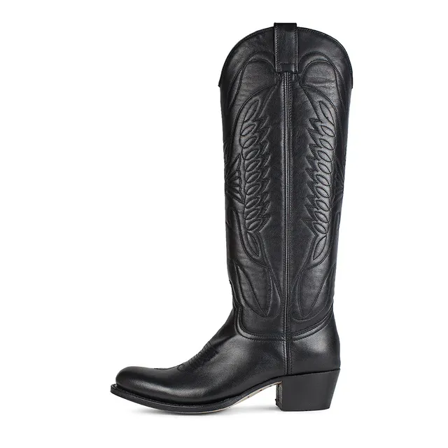 sendra-boots-8840-debora-salvaje-negro-leder-stiefel image 1
