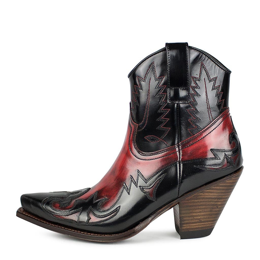 sendra-boots-16695-gorca-flora-negro-rojo-cowboy-bot-n-schwarz-rot image 1
