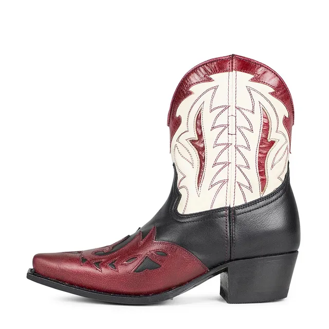 sendra-boots-17159-gene-western-bot-n-salvaje-negro-raspado-marfil-damen image 1