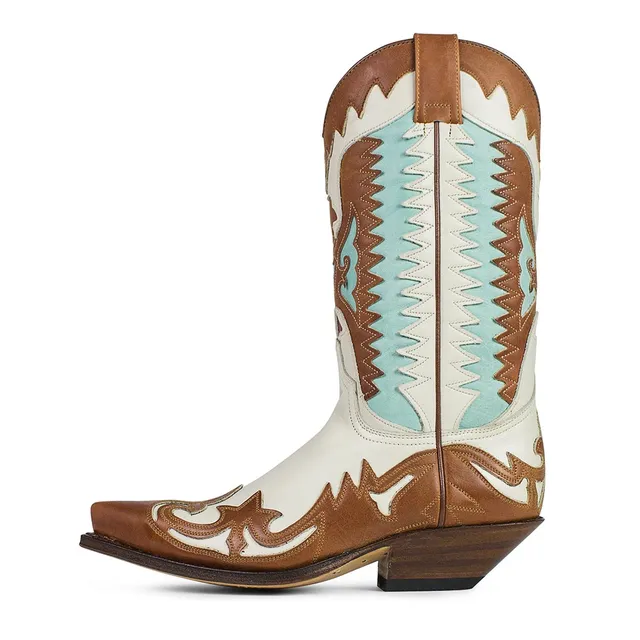 sendra-boots-3840-cuervo-salvaje-avorio-cowboy-stiefel-damen image 1