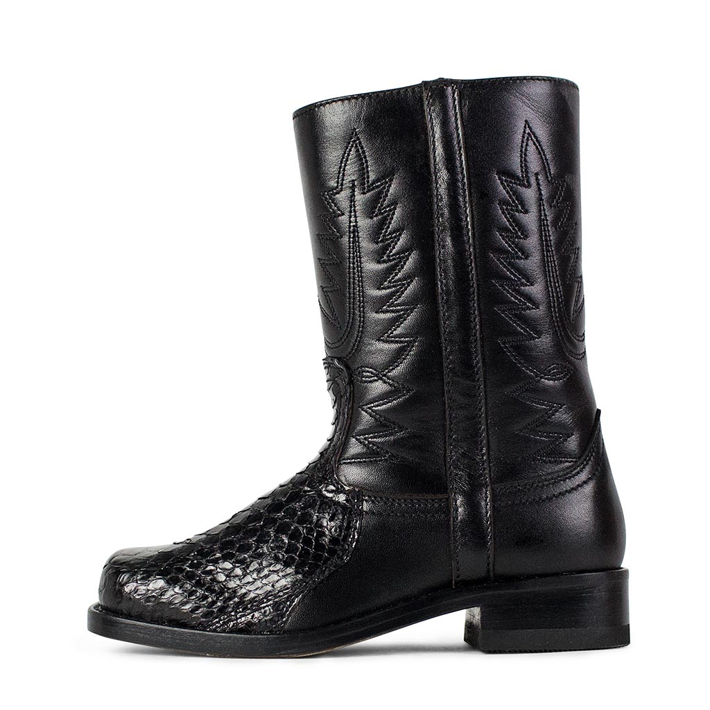 sendra-boots-5873n-kidy-piton-barr-negro-kinder-cowboy-stiefel-mit-pythonleder-s image 1