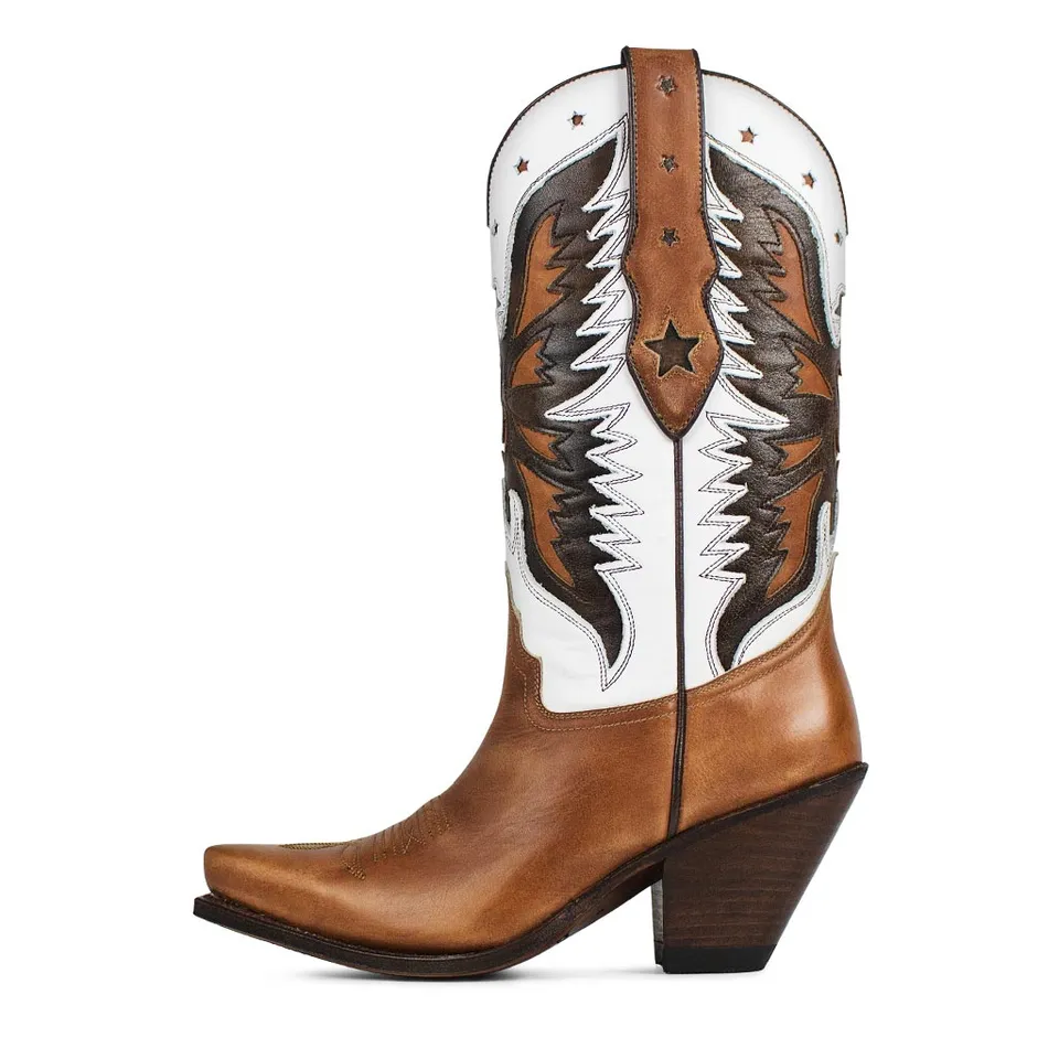 sendra-boots-5514-gorca-olimpia-cowboystiefel-braun-weiss image 1