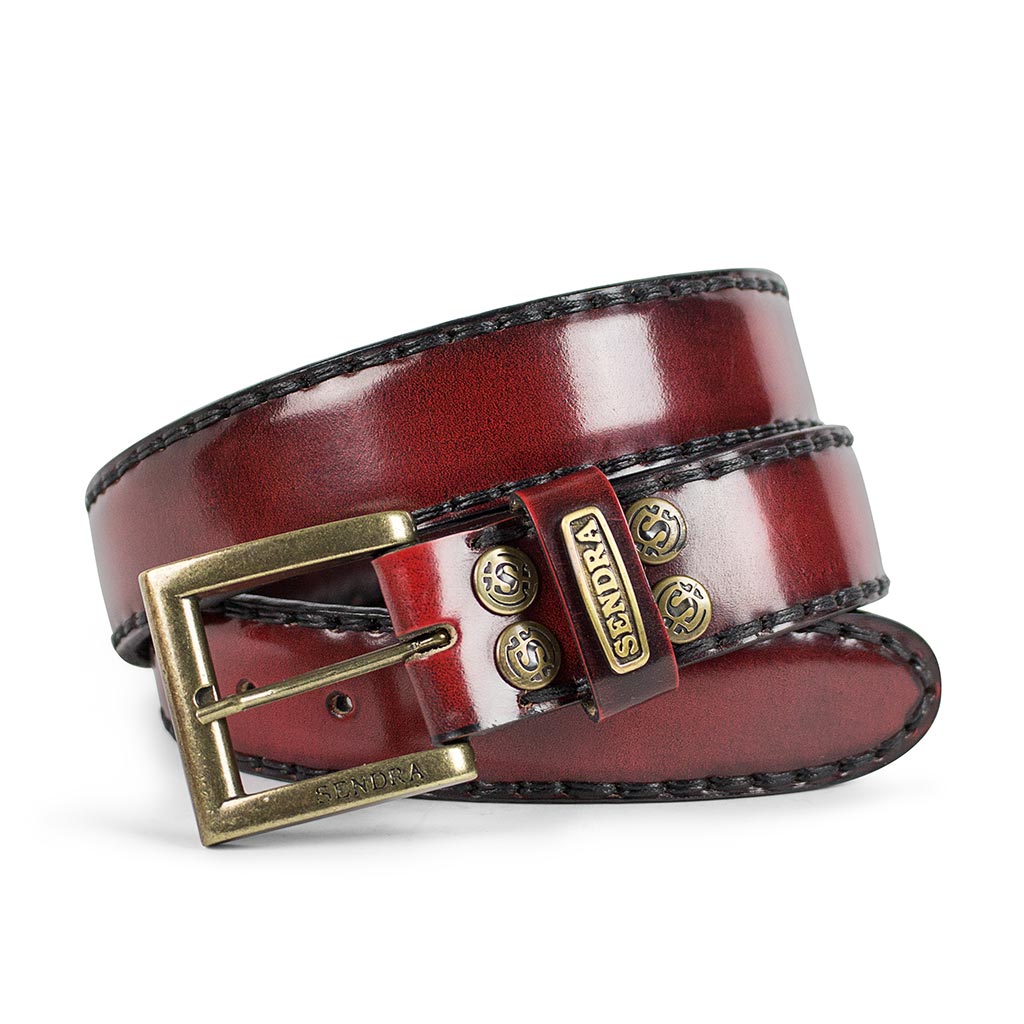 sendra-boots-8563-cinturones-flora-rojo-oro-viejo-lederg-rtel-rot image 1