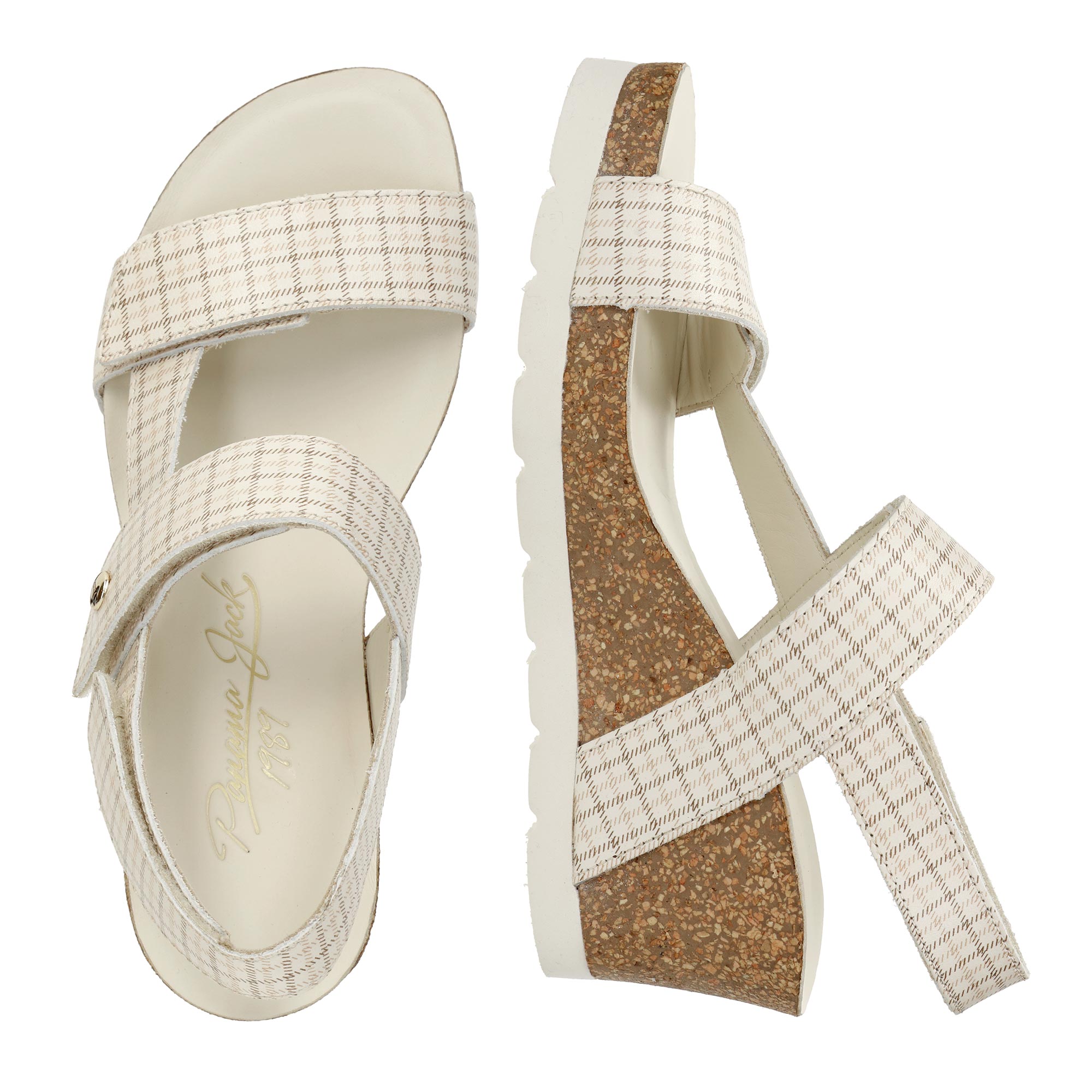 panama-jack-vilma-plaid-b1-keilsandalette-natural image 4