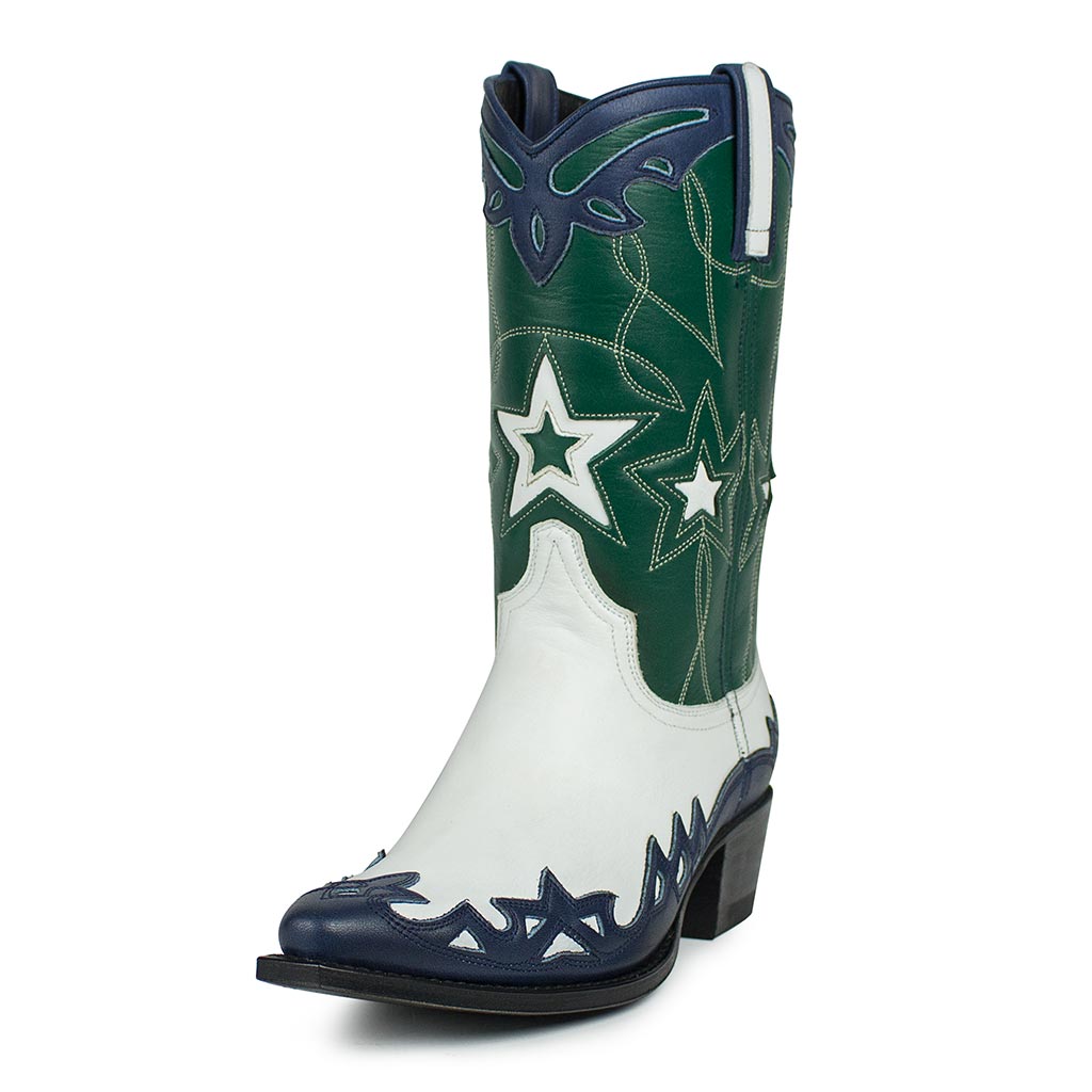 sendra-boots-17398-gene-damen-cowboystiefel-aquarios-blanco-gr-n-blau-wei image 2